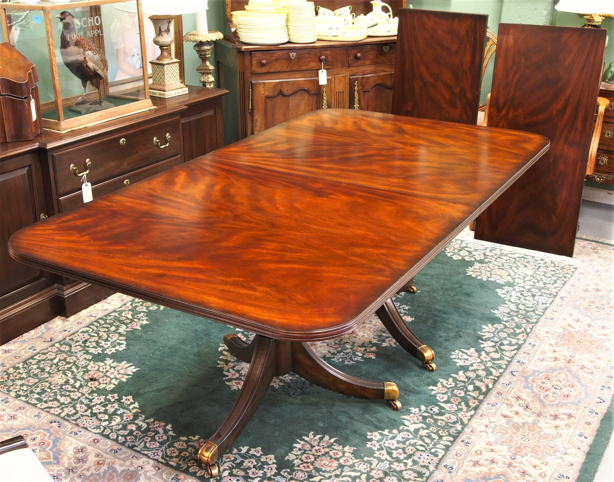 Regency Maitland Smith Double Pedestal Mahogany Dining Table