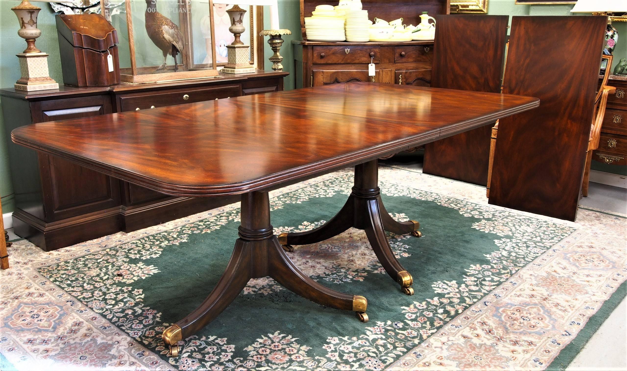 20th Century Maitland Smith Double Pedestal Mahogany Dining Table