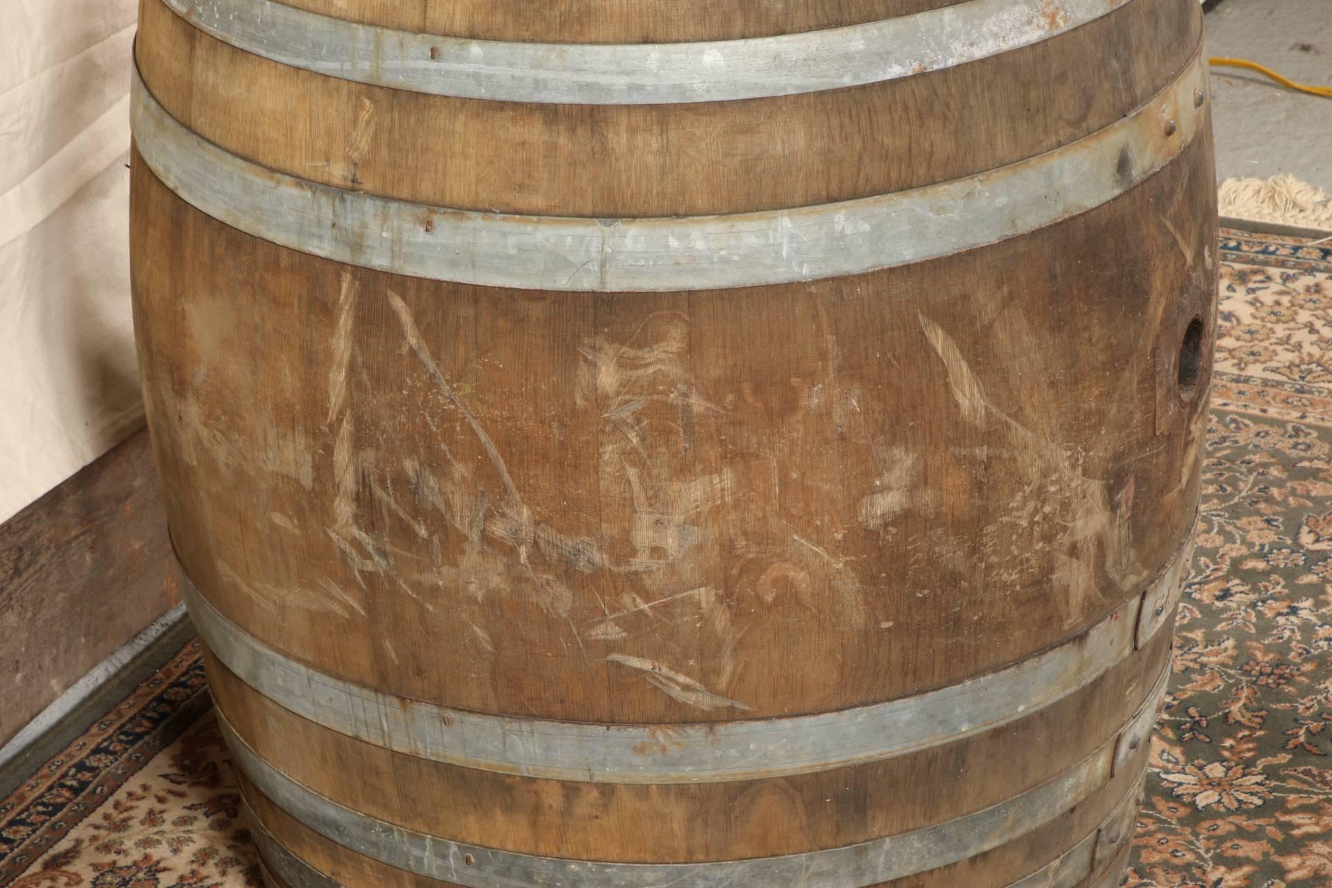 French Vintage Oak Wine Barrel