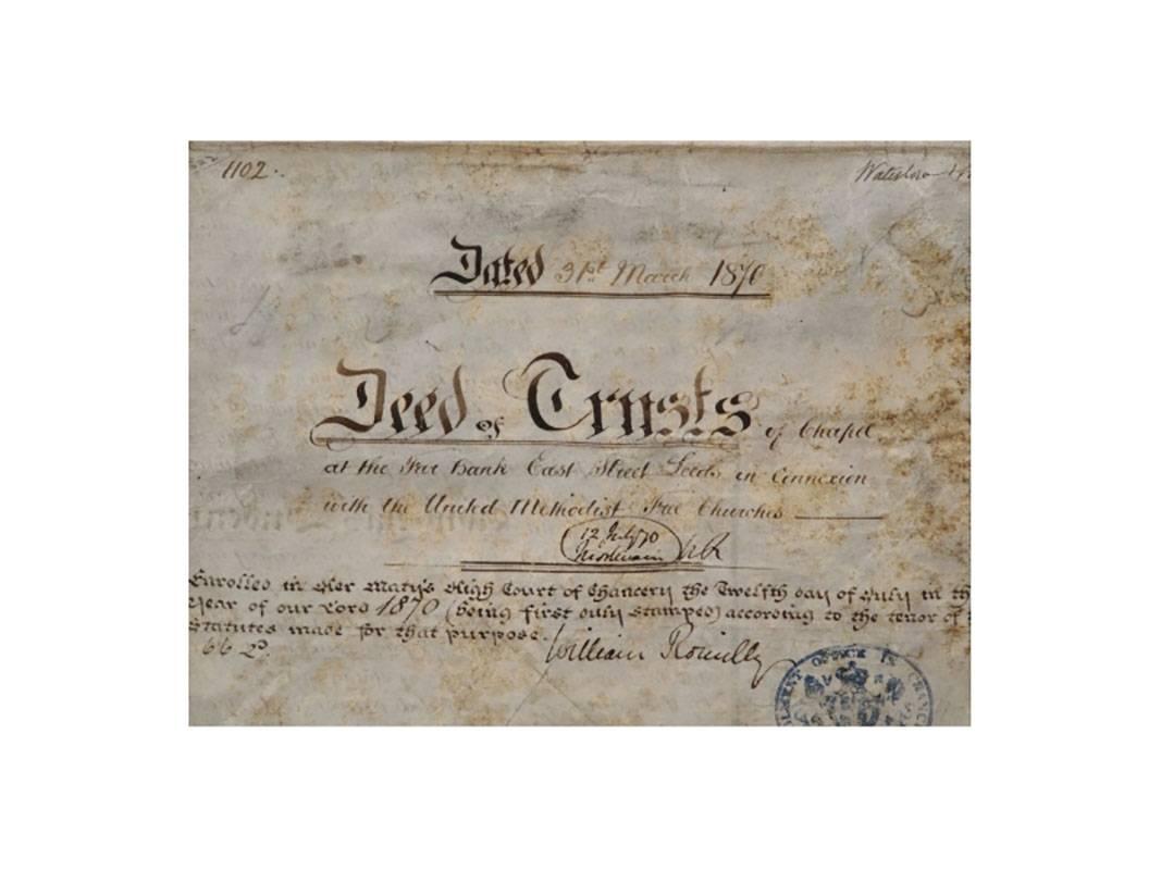 Framed British Land Deed Document, 1870 1