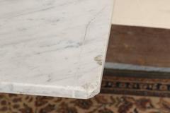 Antique Marble Topped Cast Iron Table