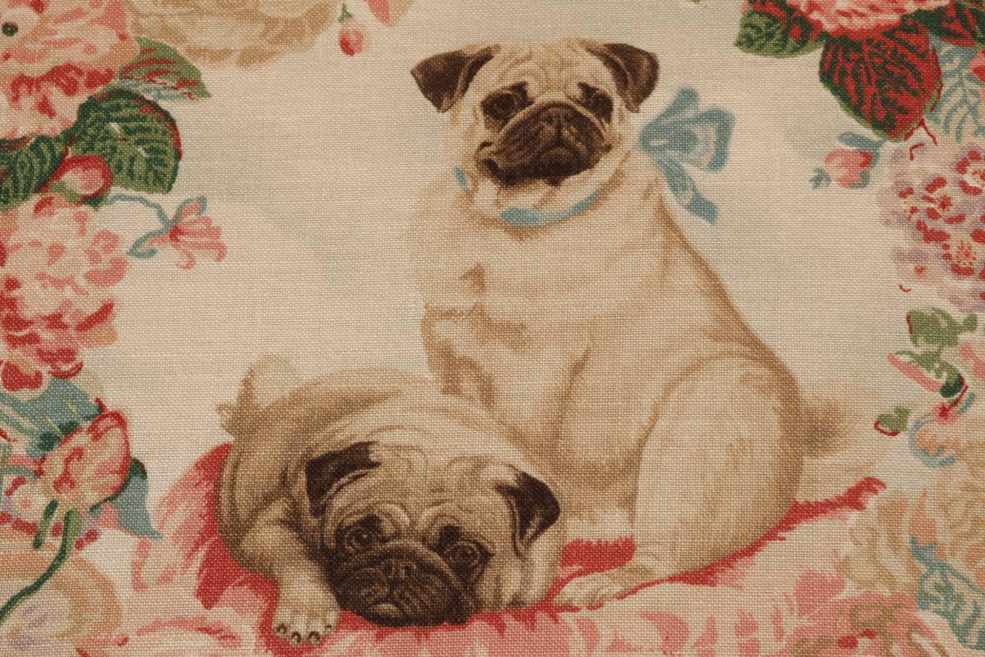 Pair of Kreiss Paint Decorated Fauteuils in Lee Jofa Pugs and Petals Fabric 5