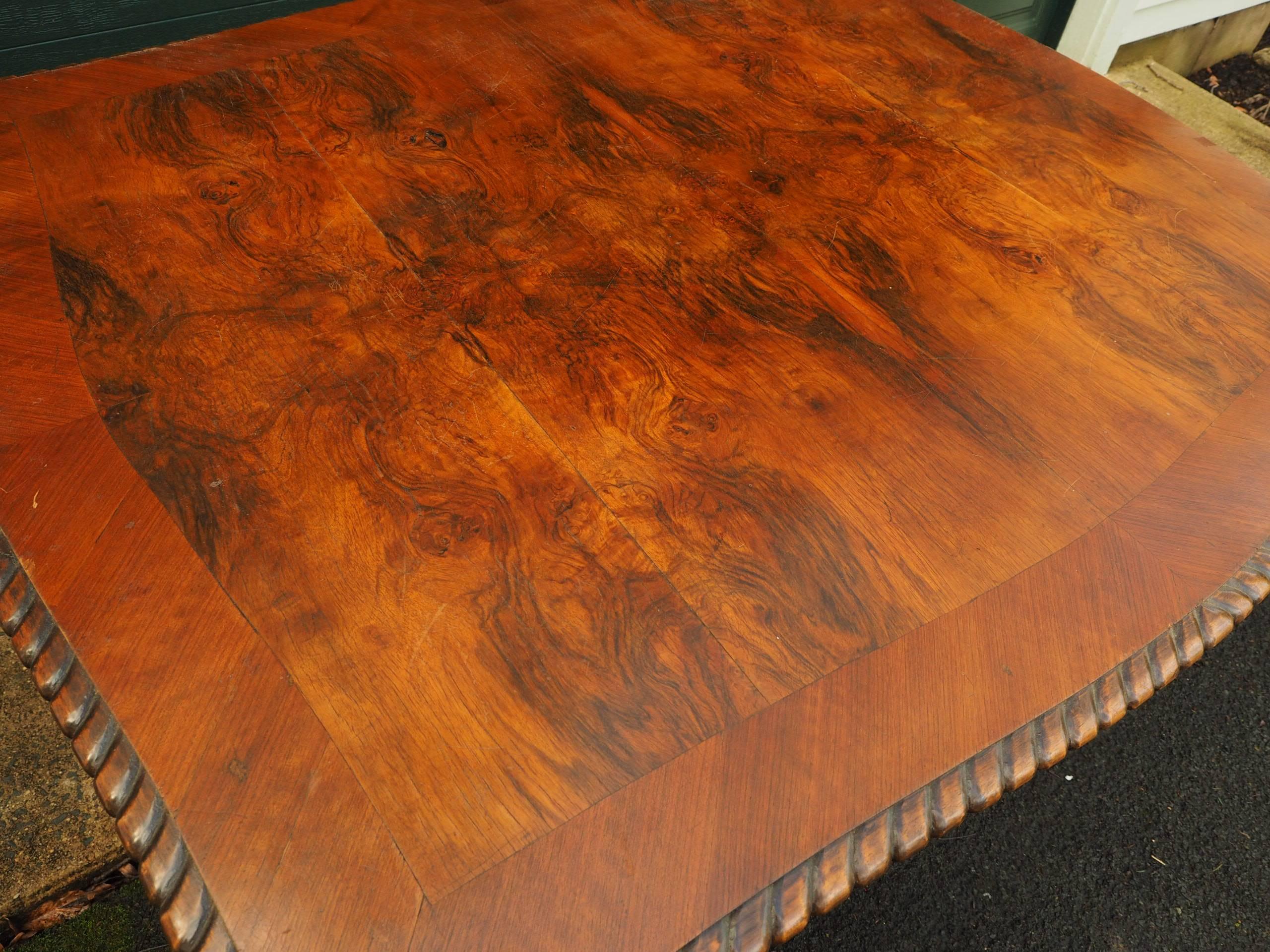 Walnut Heavily Carved Antique Table