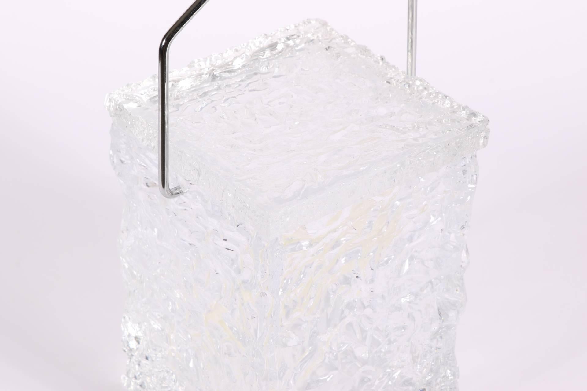 Modern Lucite Ice Bucket in Block of Ice Form 1