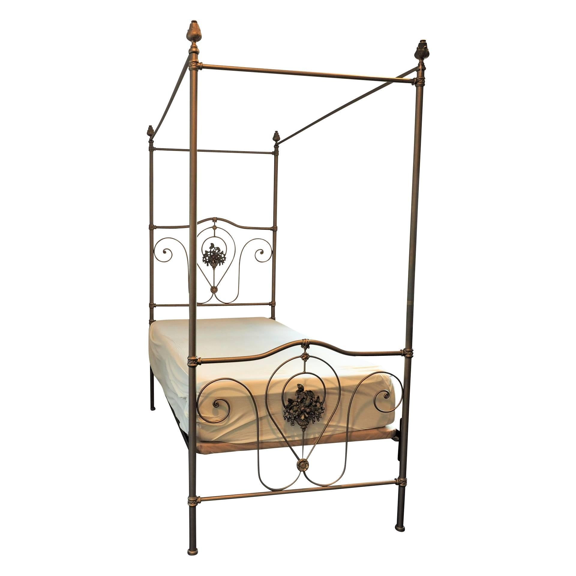 Iron Canopy Twin Bed