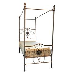 Vintage Iron Canopy Twin Bed