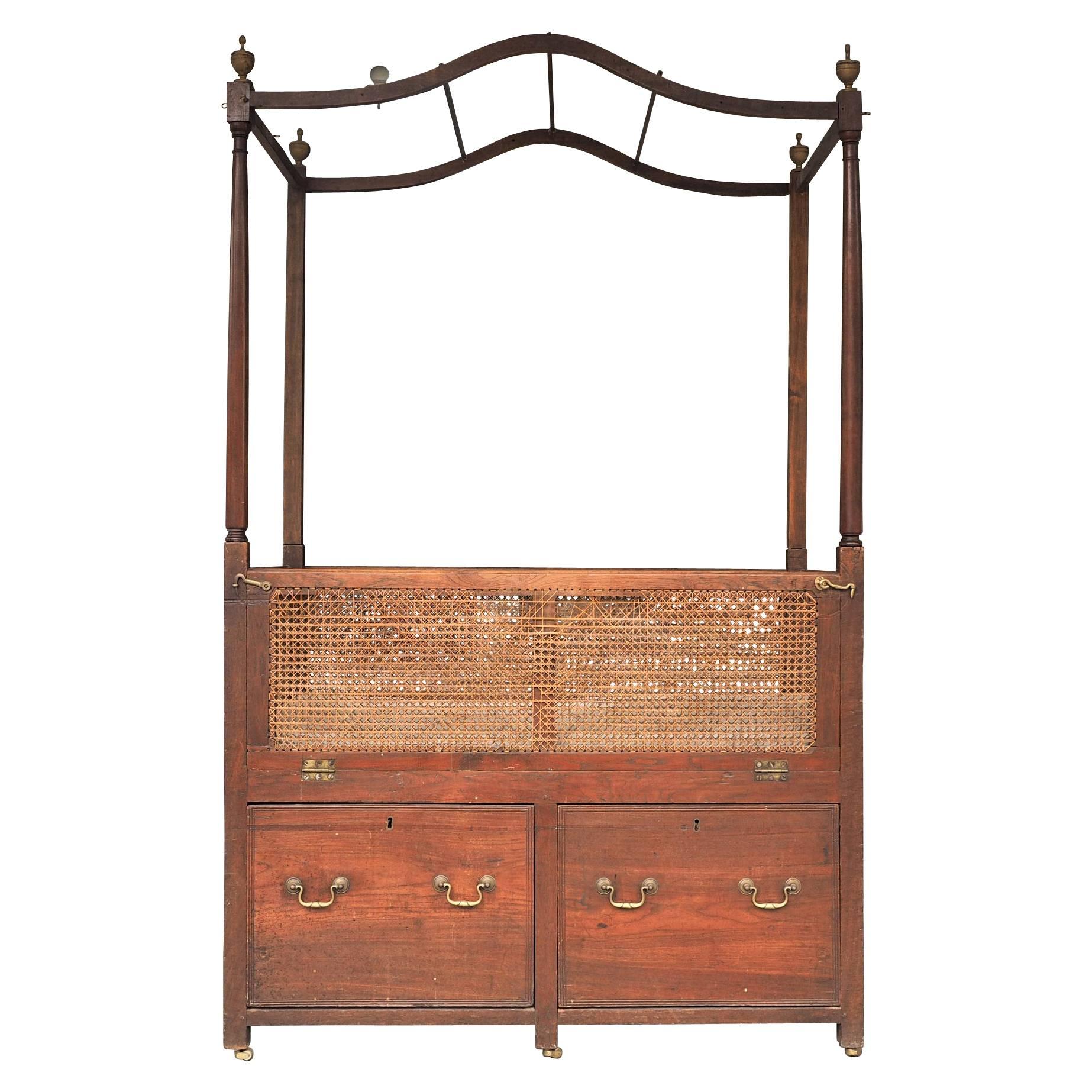 Fine Antique Anglo-Indian Youth Canopy Bed