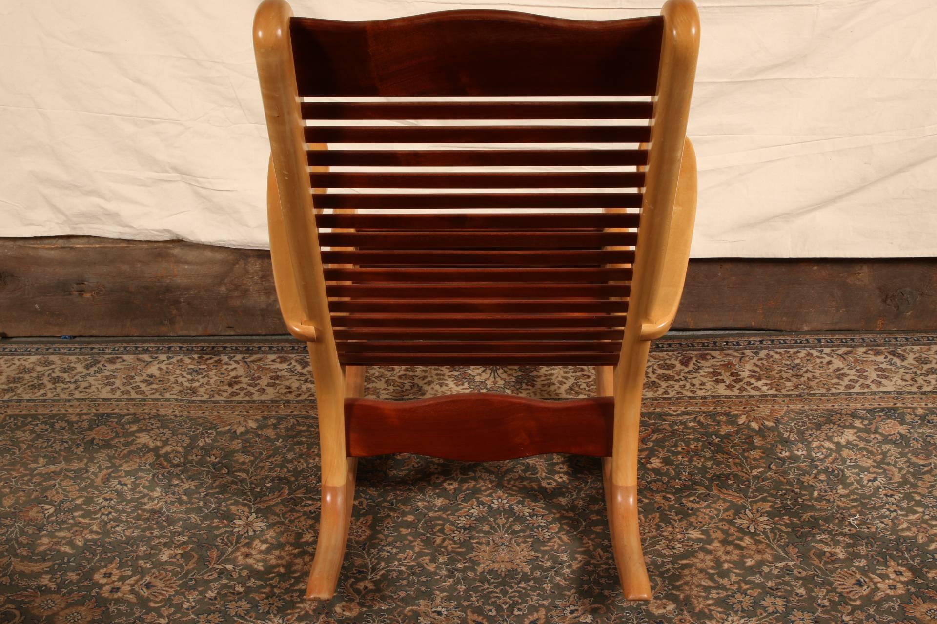 Custom Mixed Woods Well-Built Artisan Rocker 1