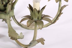 Vintage Toleware Palm Leaf Chandelier