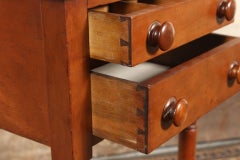 Connecticut Cherry Two-Drawer Late Federal Stand