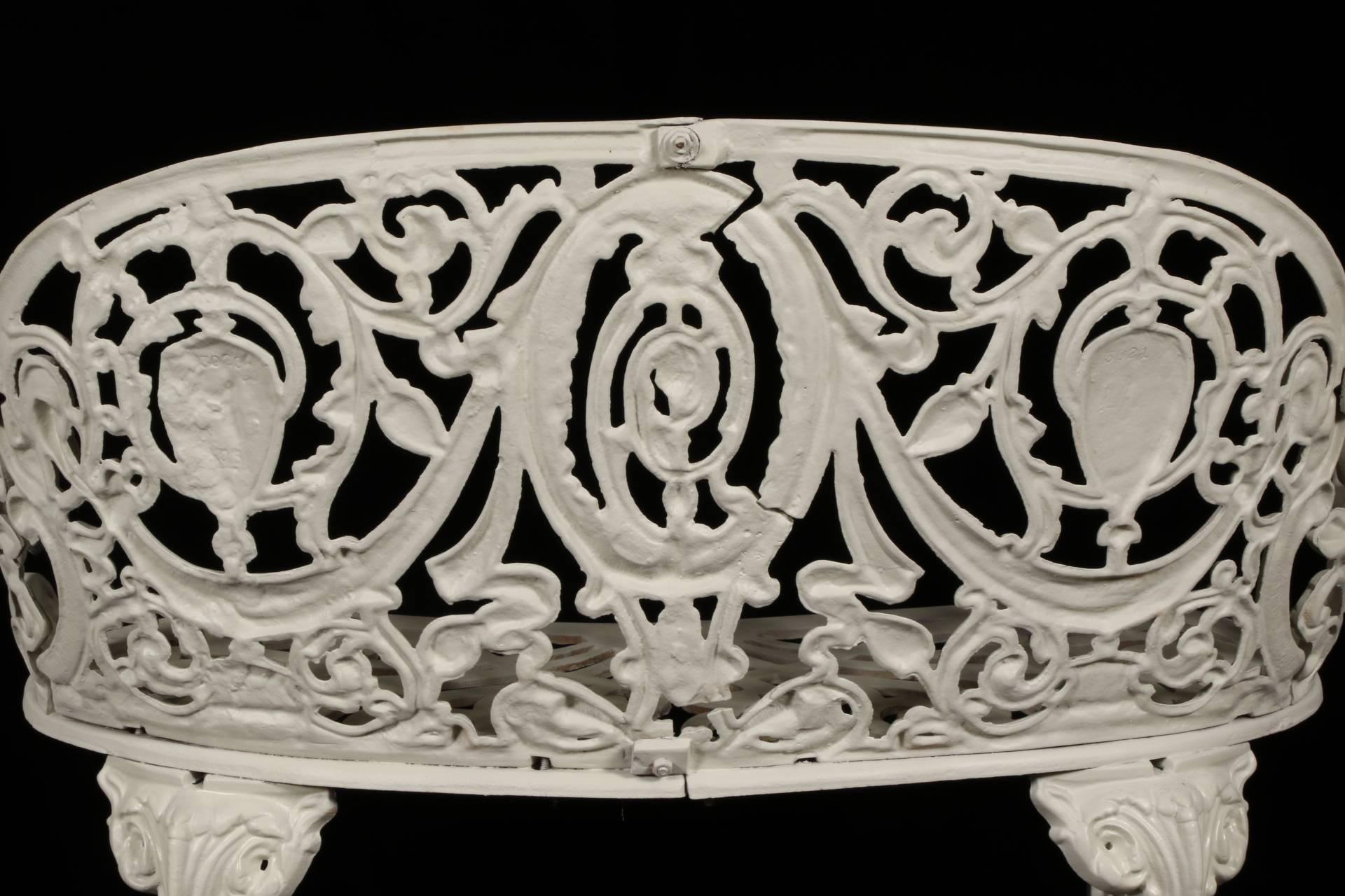 Neoclassical Cast Iron Garden Settee