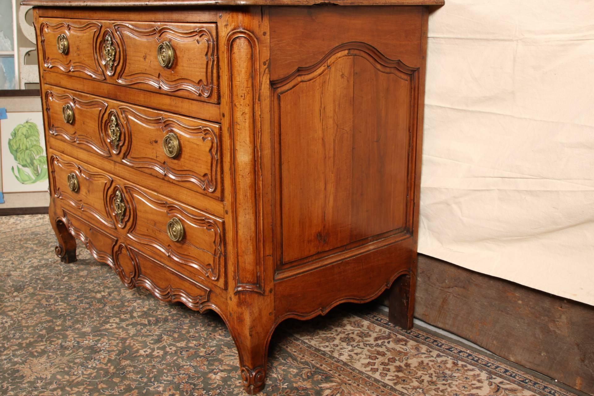Cherry 18th Century Country French Commode For Sale