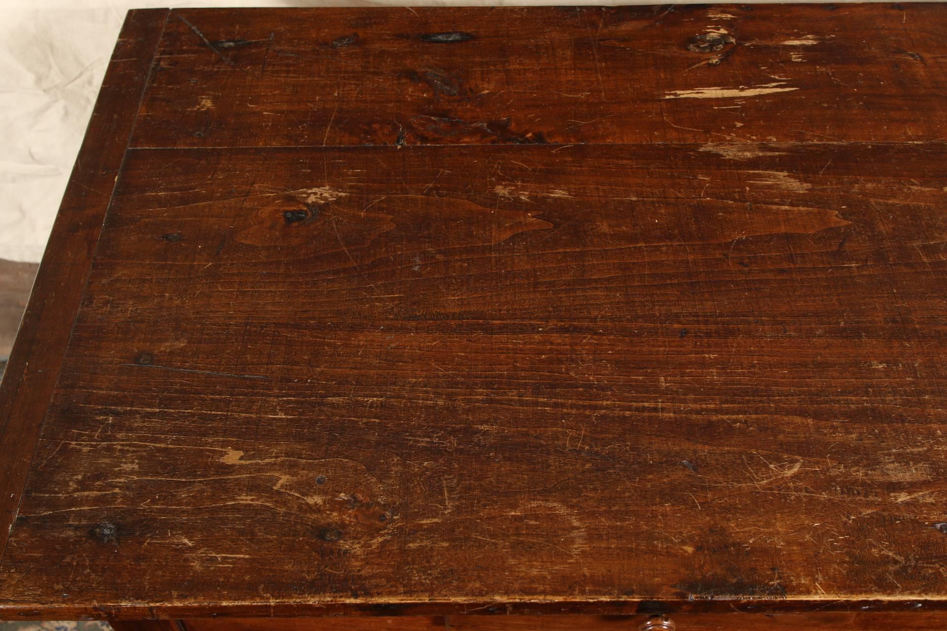 Antique Walnut Farm House Plank Top Country Table 1