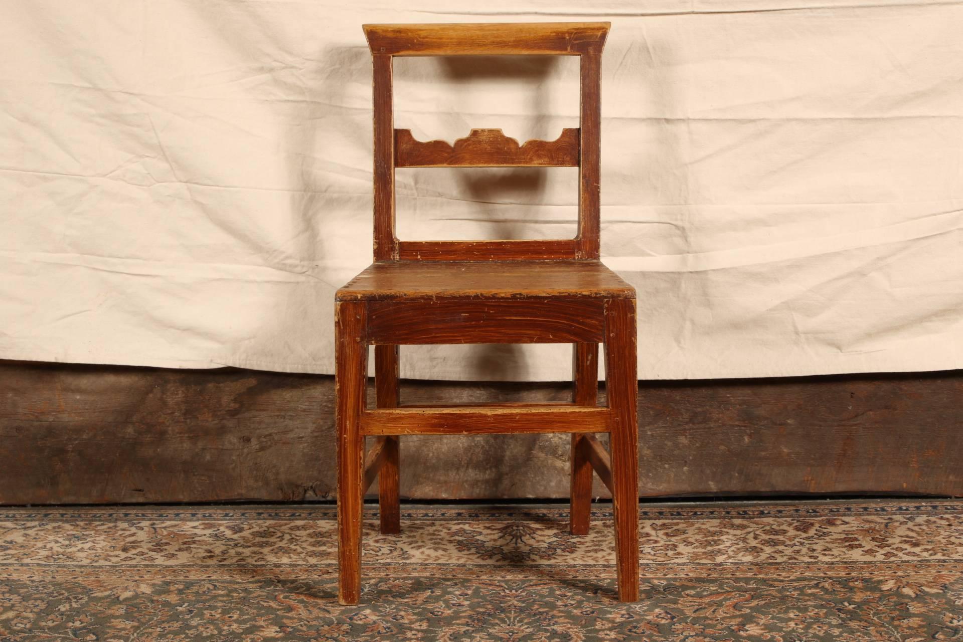 Maple Set of Six Rustic French Farm House Dining Chairs