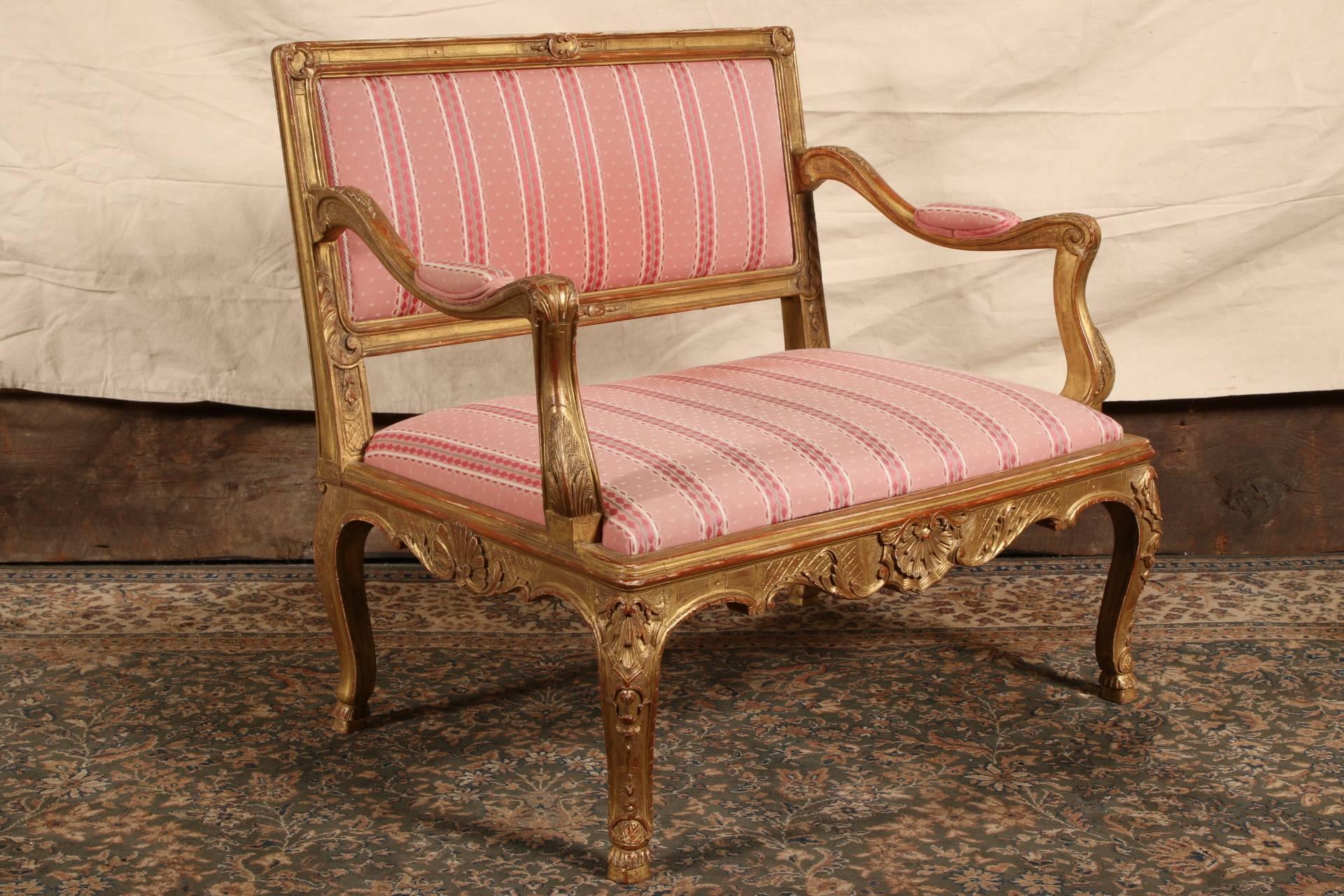 English Rococo Style Carved Bench 1