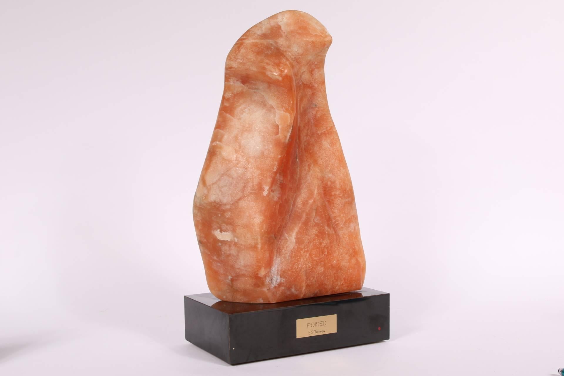 Mid-Century Modern E.S. Rubinow Large Abstract Carved Stone Sculpture Titled 