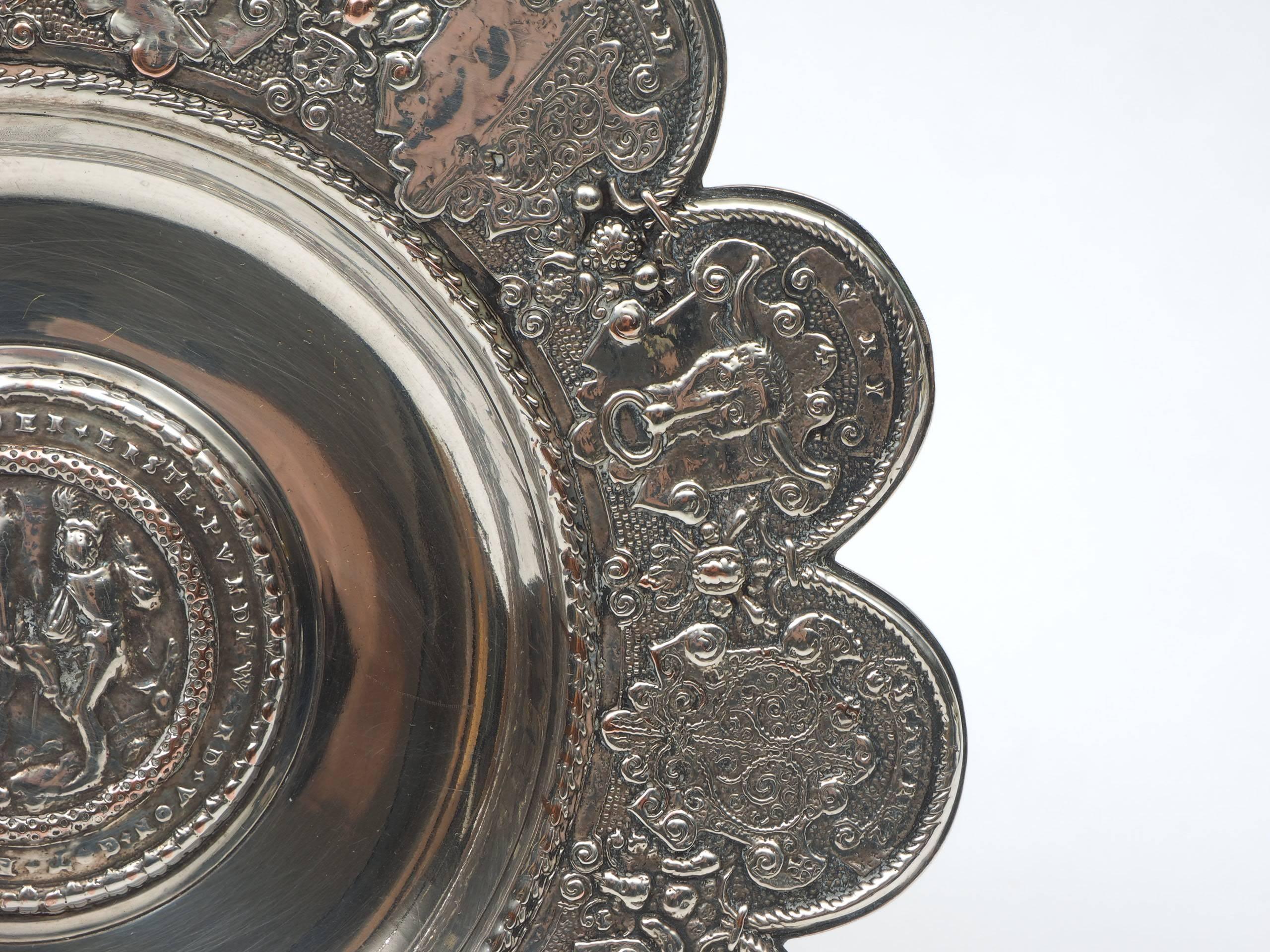 Victorian Elkington Silver Plate Historic Swiss Commemorative Tazza In Good Condition In Bridgeport, CT