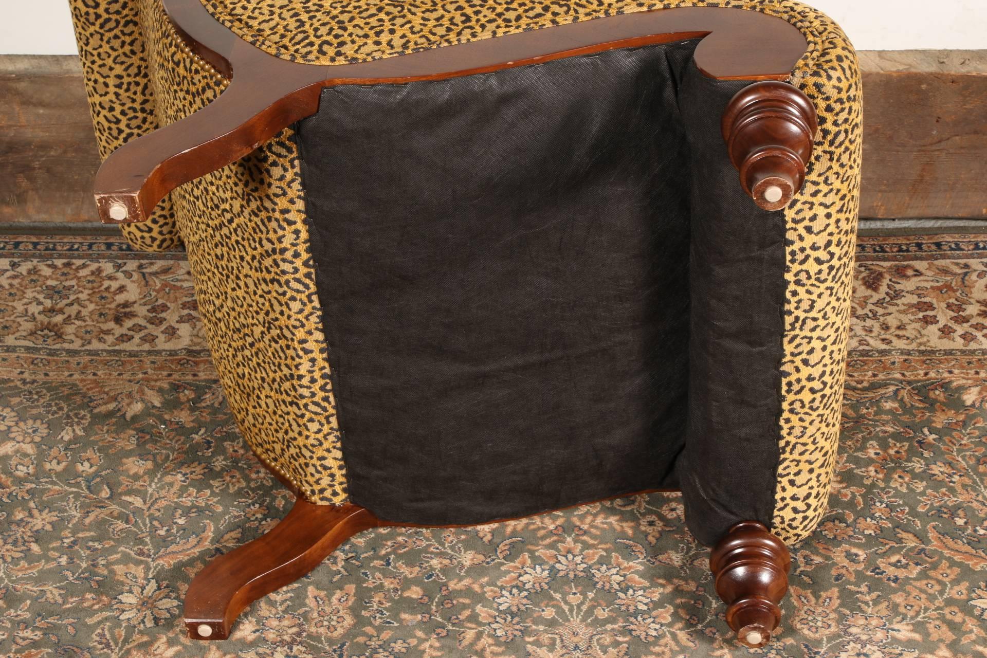Animal Print Upholstered Armchair In Good Condition In Bridgeport, CT