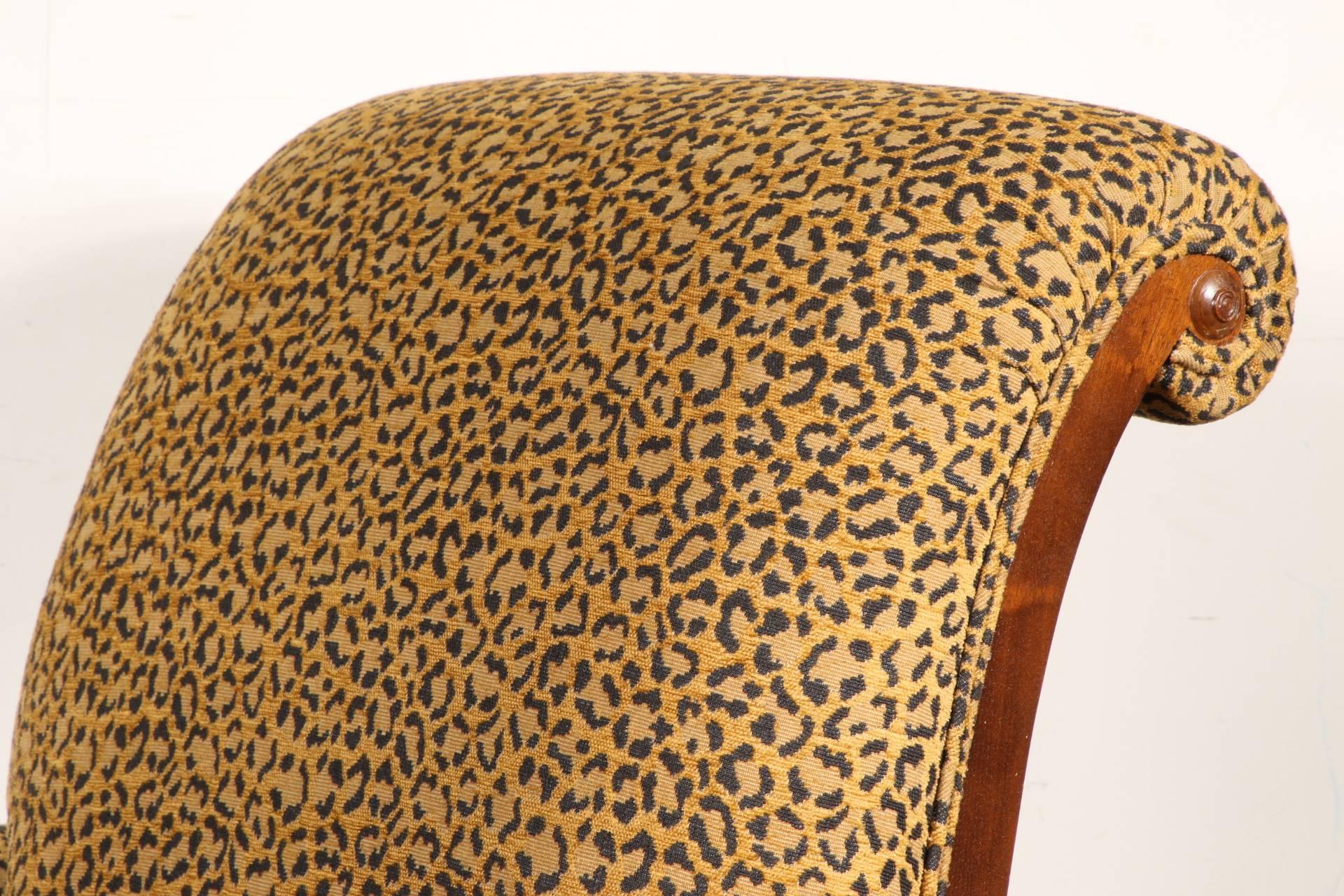 Fabric Animal Print Upholstered Armchair