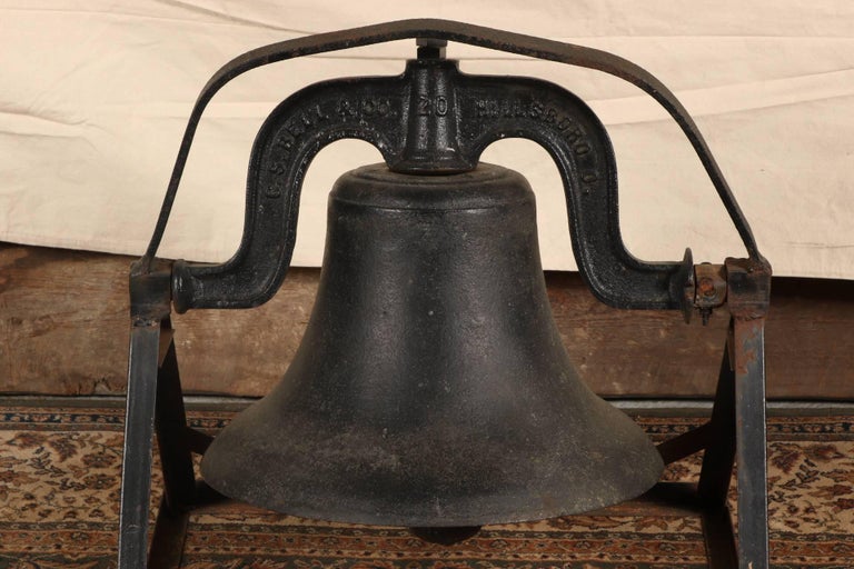 Antique C.S. Bell and Co. Cast Iron Bell on Stand at 1stDibs cast