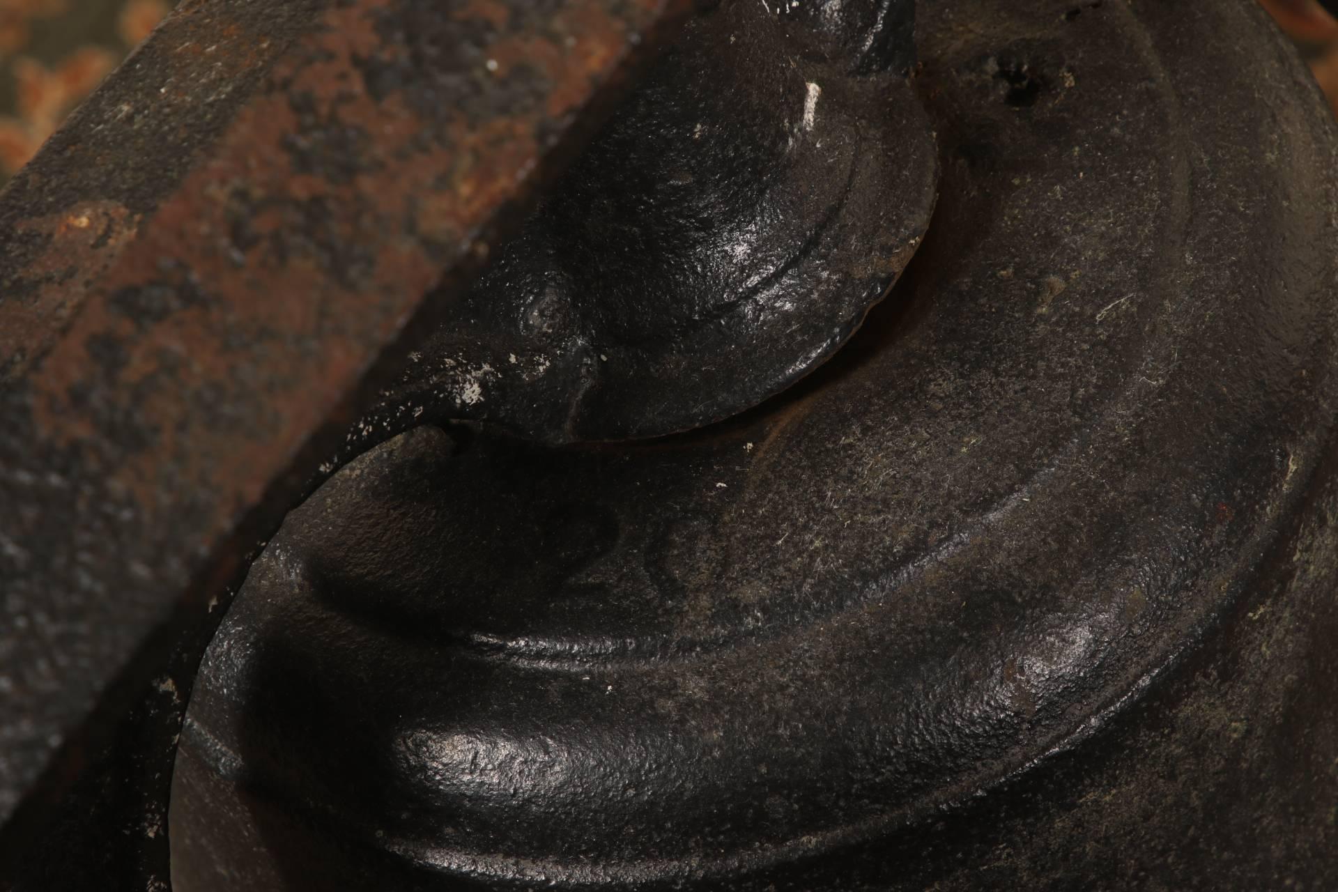 Industrial Antique C.S. Bell & Co. Cast Iron Bell on Stand