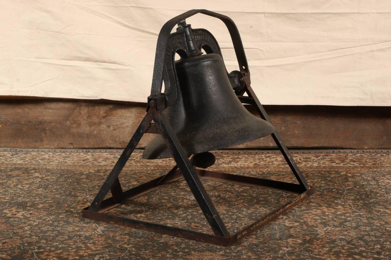 Antique C.S. Bell and Co. Cast Iron Bell on Stand at 1stDibs cast