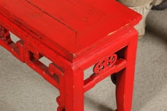 Chinese Red Lacquered Console Table