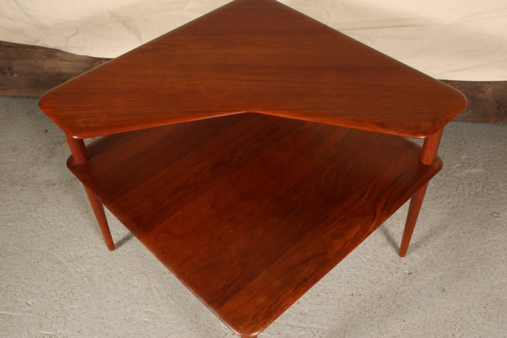 two tier corner table