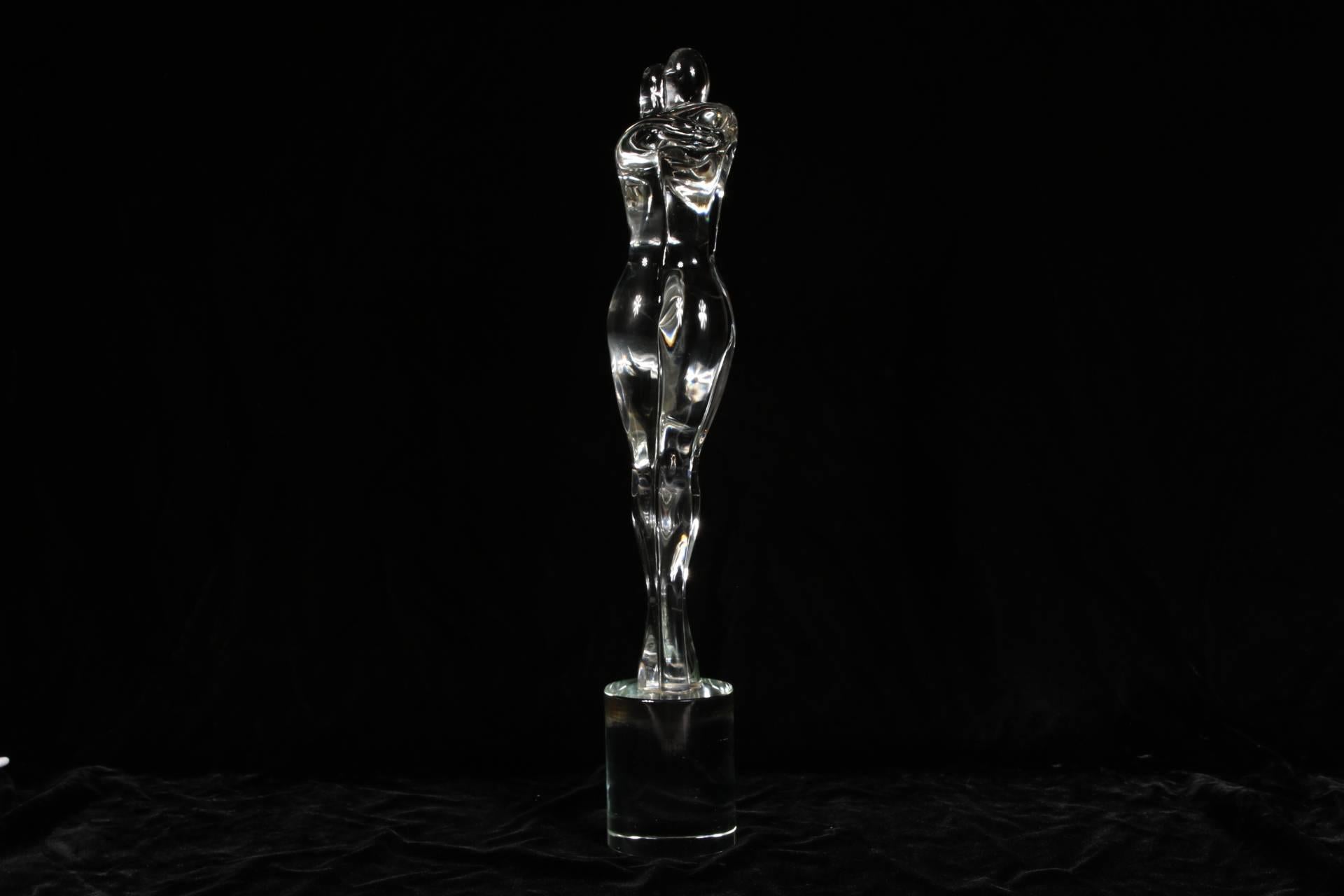 Italian Murano Glass Expressionist Sculpture of a Couple