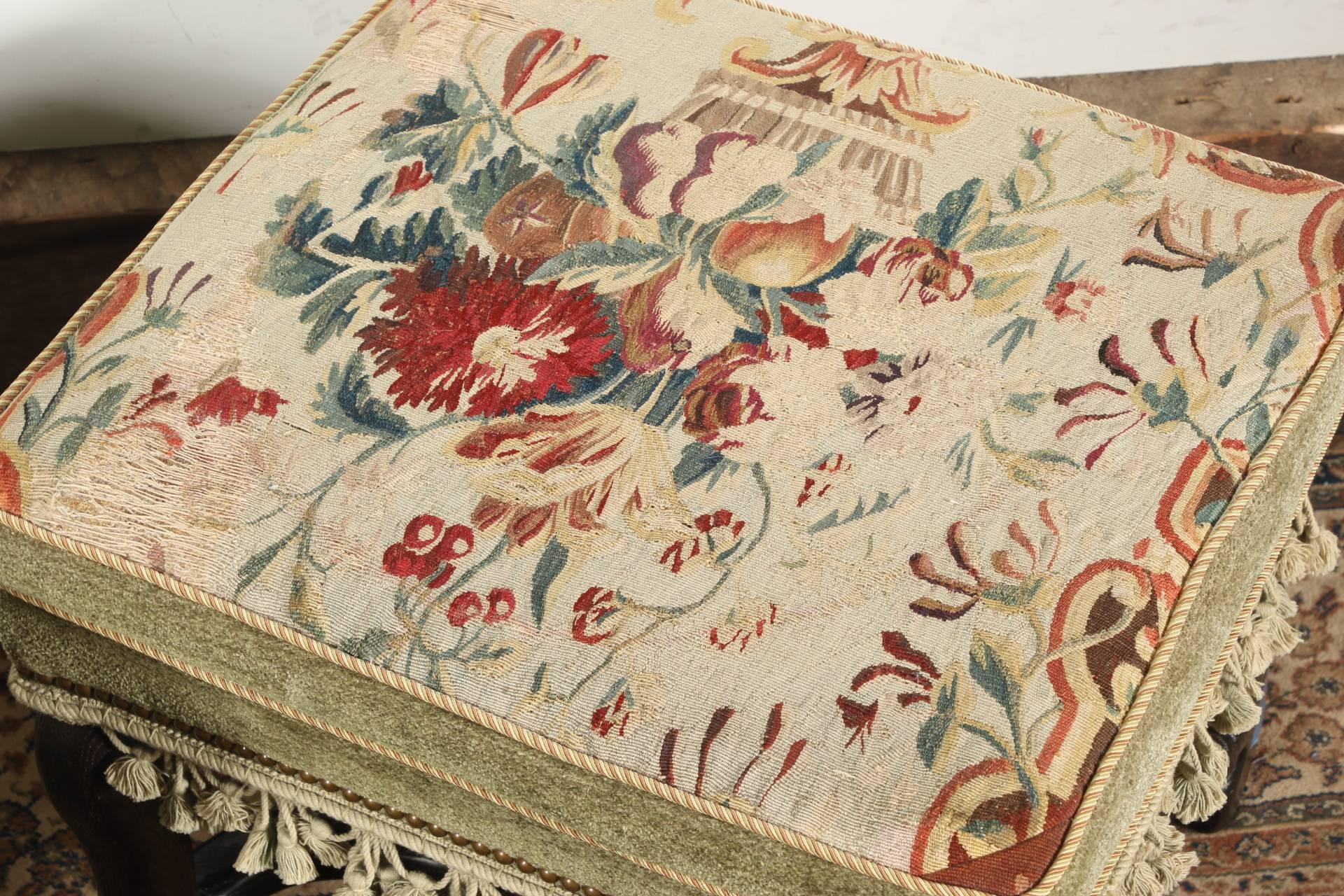 Pair of 18th Century Tapestry Covered Benches For Sale 3
