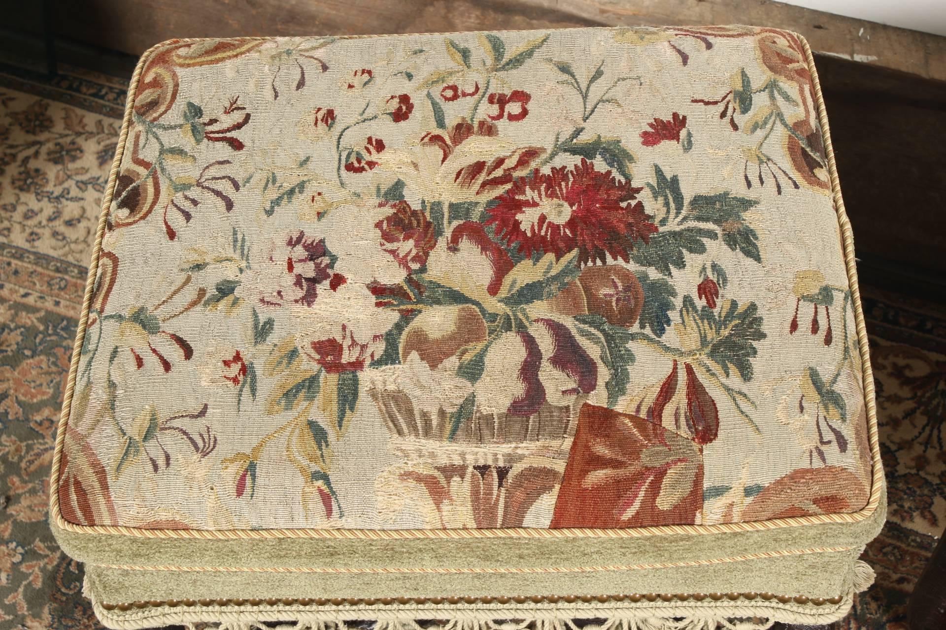 Pair of 18th Century Tapestry Covered Benches For Sale 5
