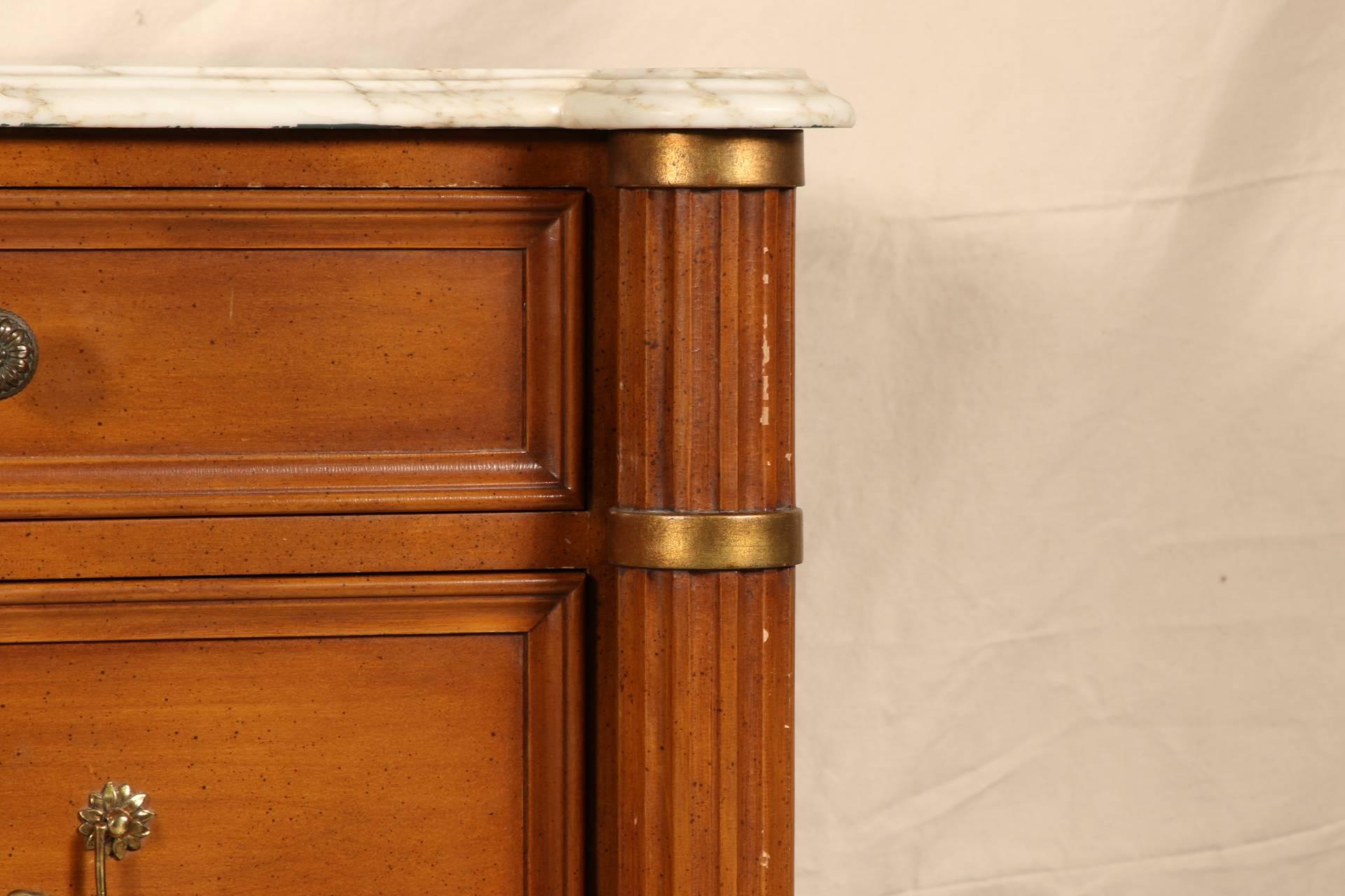 Mid-Century Modern Vintage Marble-Top Long Dresser