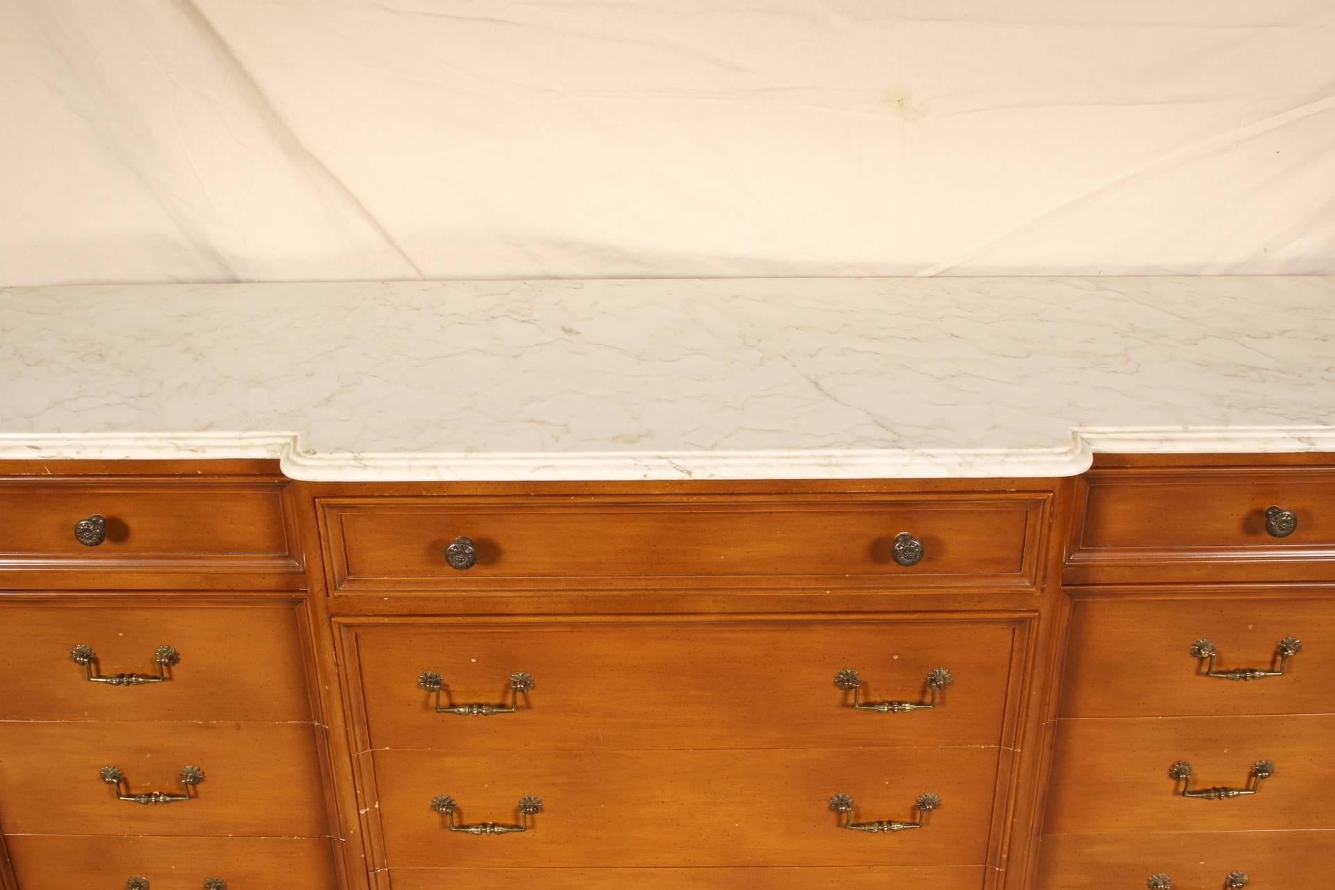 Vintage Marble-Top Long Dresser 2