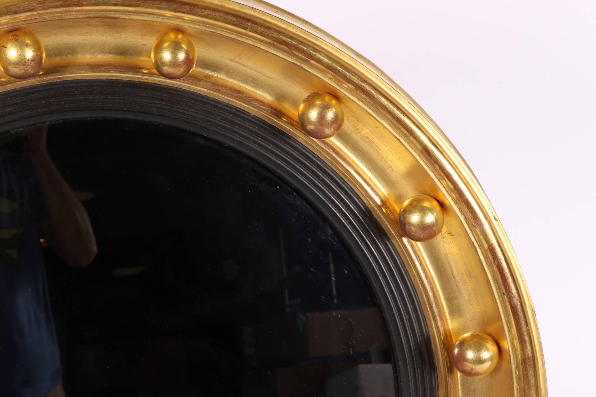 Gilt Antique Bullseye Mirror For Sale