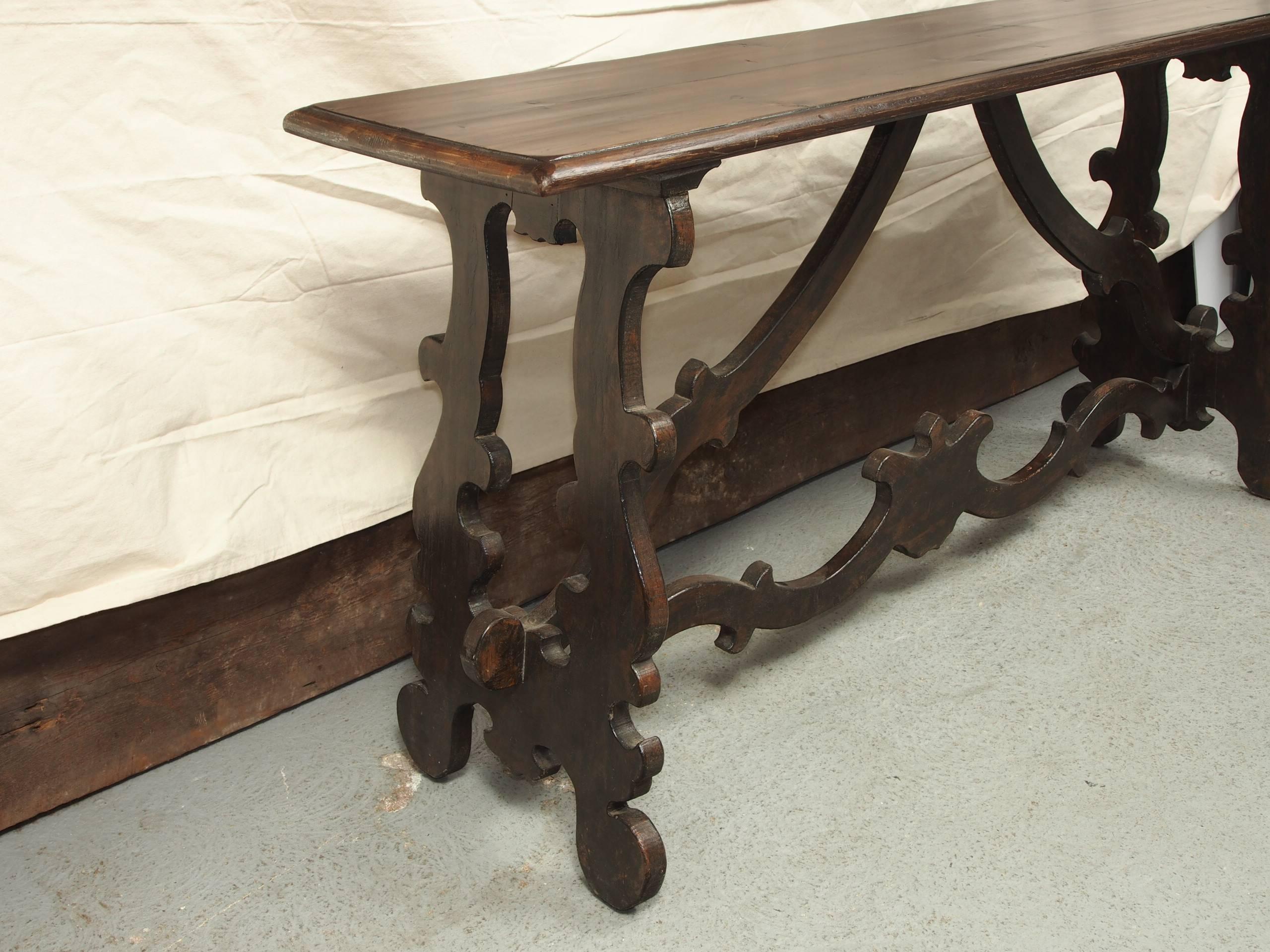 Antique Jacobean Style Pine Console Table In Good Condition In Bridgeport, CT