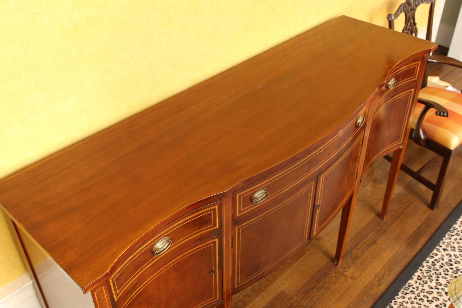 Mahogany Bow Front Sideboard 4