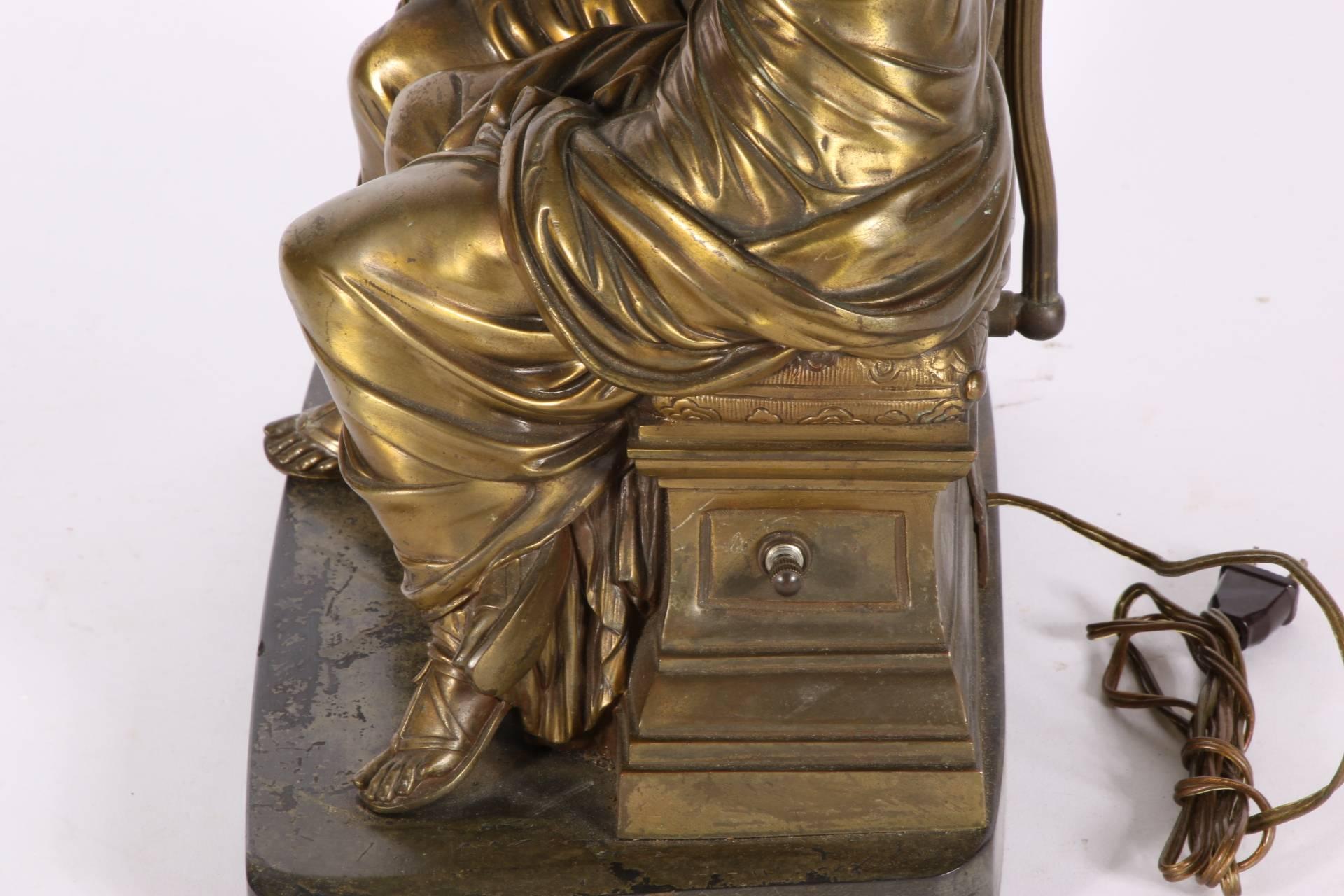Neoclassical Bronze Figural Group Mounted as a Lamp 2