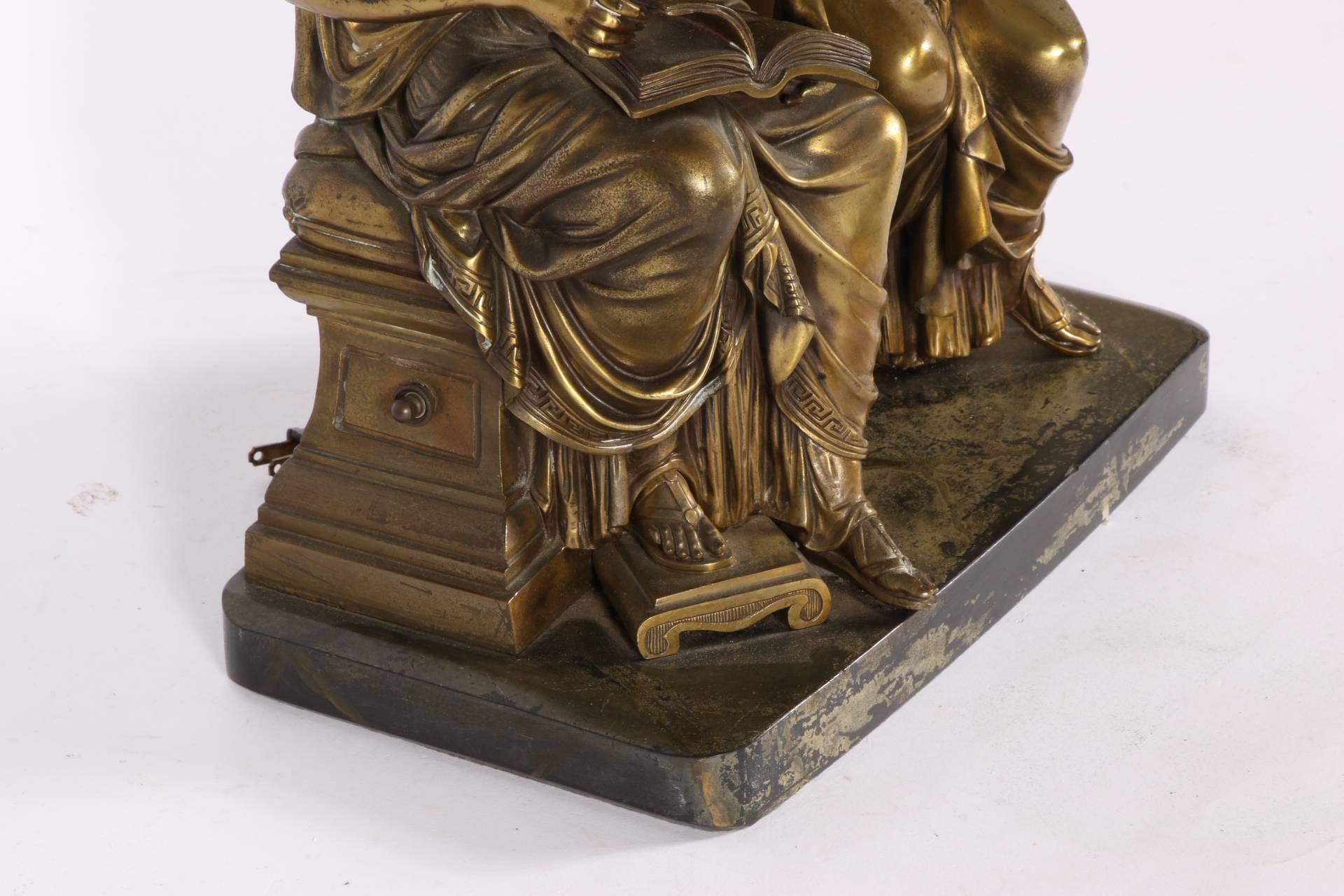 Neoclassical Bronze Figural Group Mounted as a Lamp 1