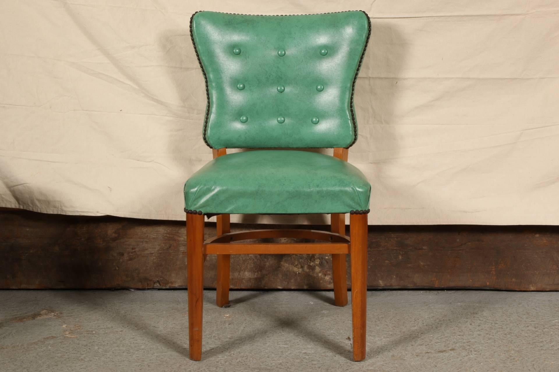 20th Century Set of Eight Vintage Vinyl Side Chairs