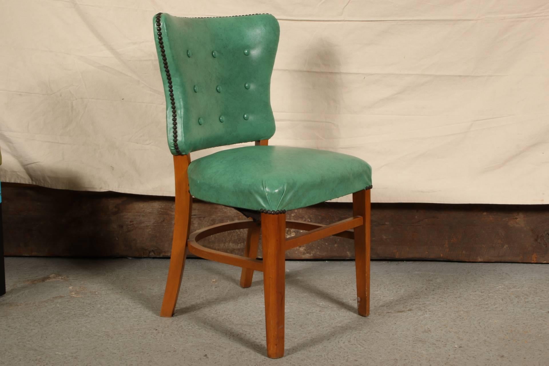 Set of Eight Vintage Vinyl Side Chairs 1