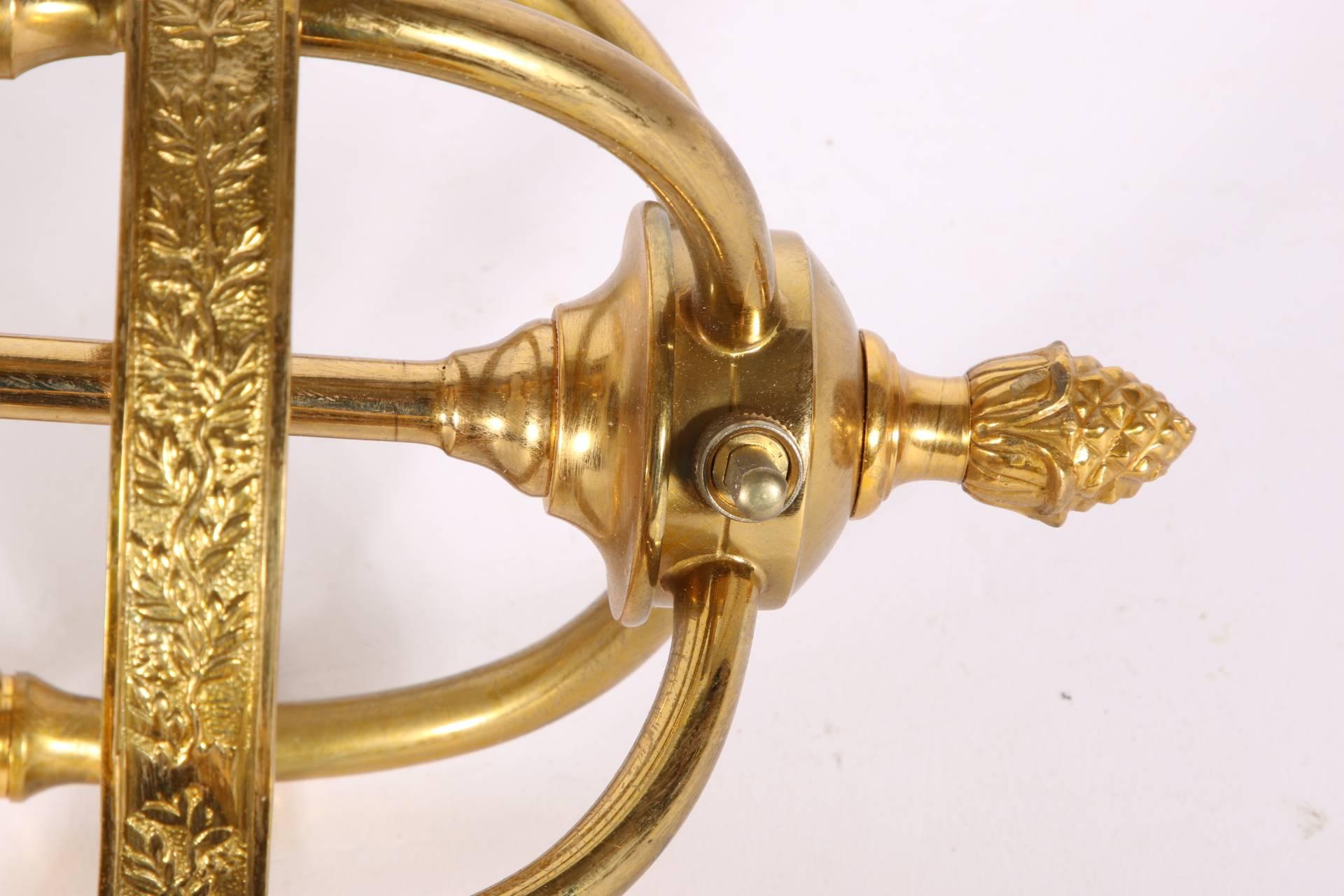 Regency Pair of Brass and Tole Neoclassical Sconces