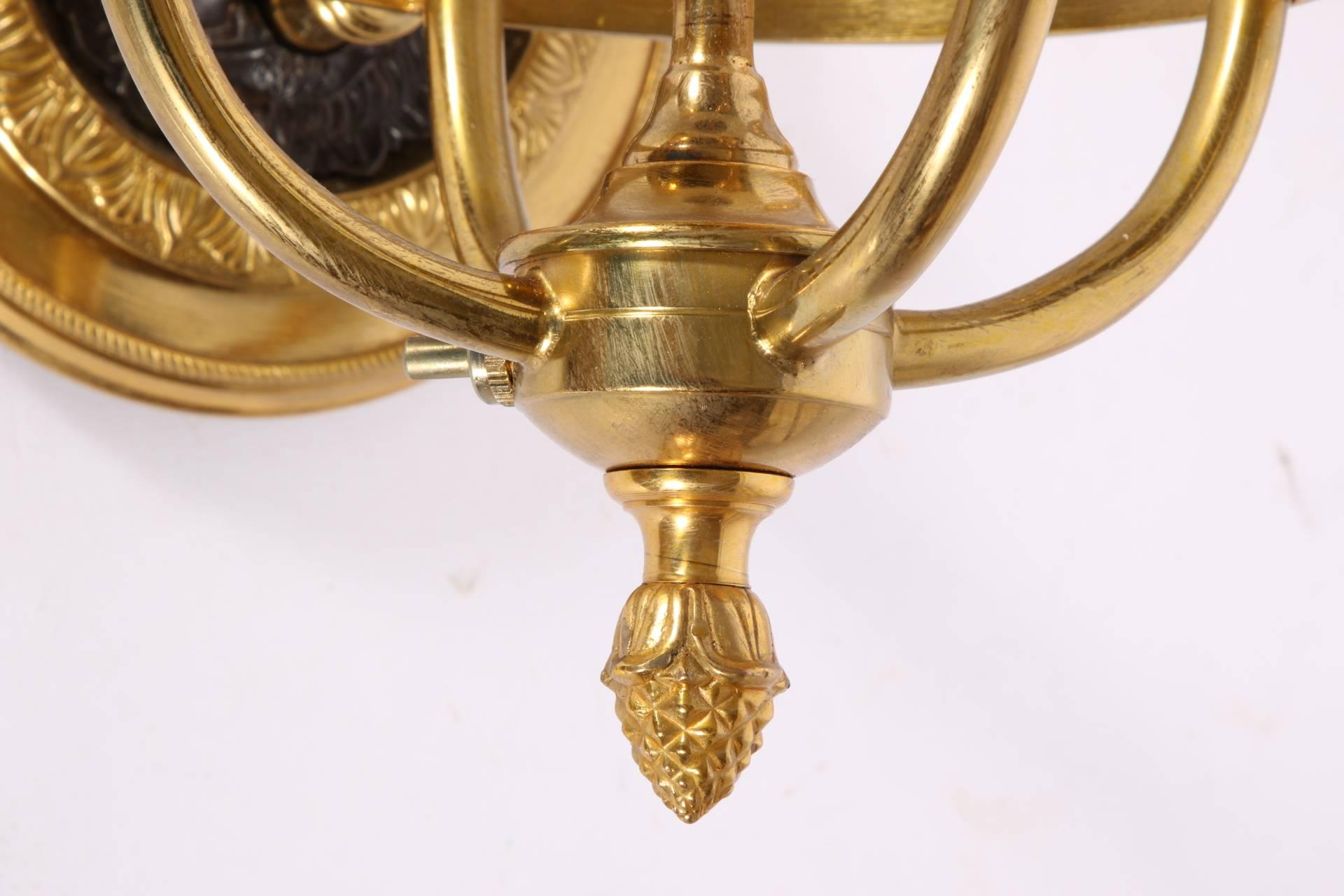 Pair of Brass and Tole Neoclassical Sconces 1