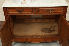 Antique Continental Oak and Marble Vanity