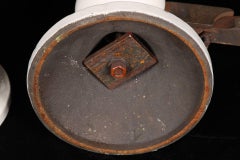 Pair of Chess Piece Form Enameled Cast Iron Andirons