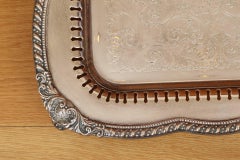 Fine Silver Plate Twin Handled Footred Tray