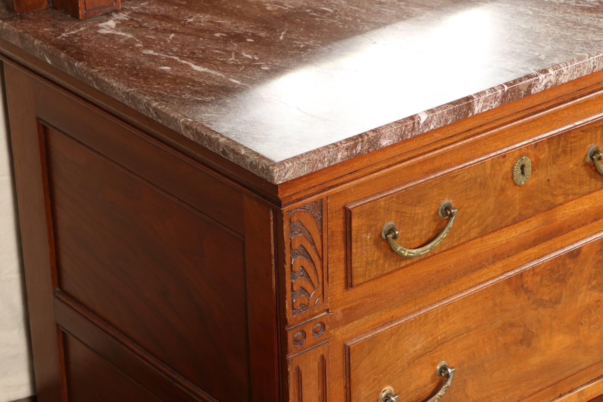Victorian Marble-Top Dresser Chest and Bedstead In Good Condition In Bridgeport, CT