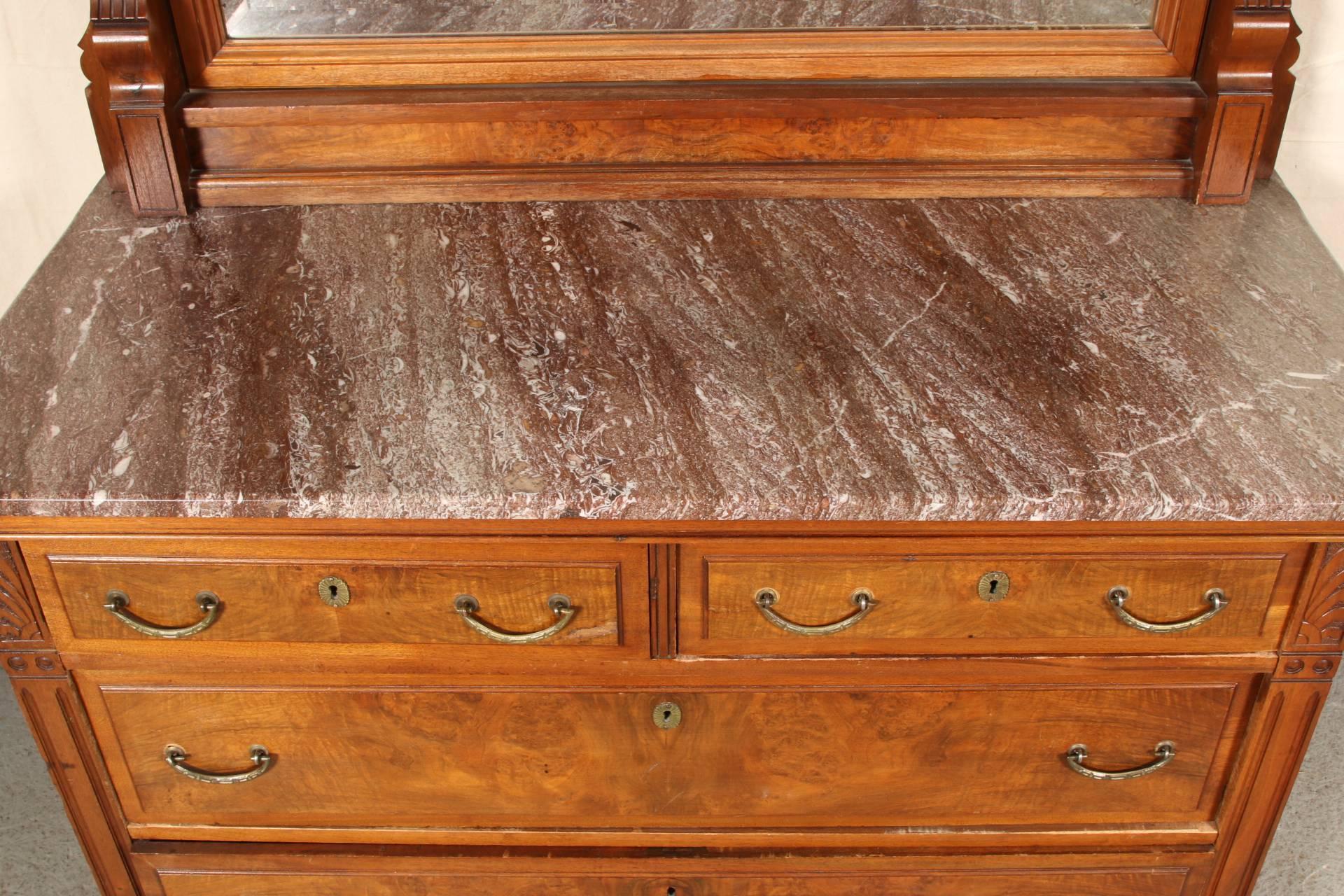 Victorian Marble-Top Dresser Chest and Bedstead 3