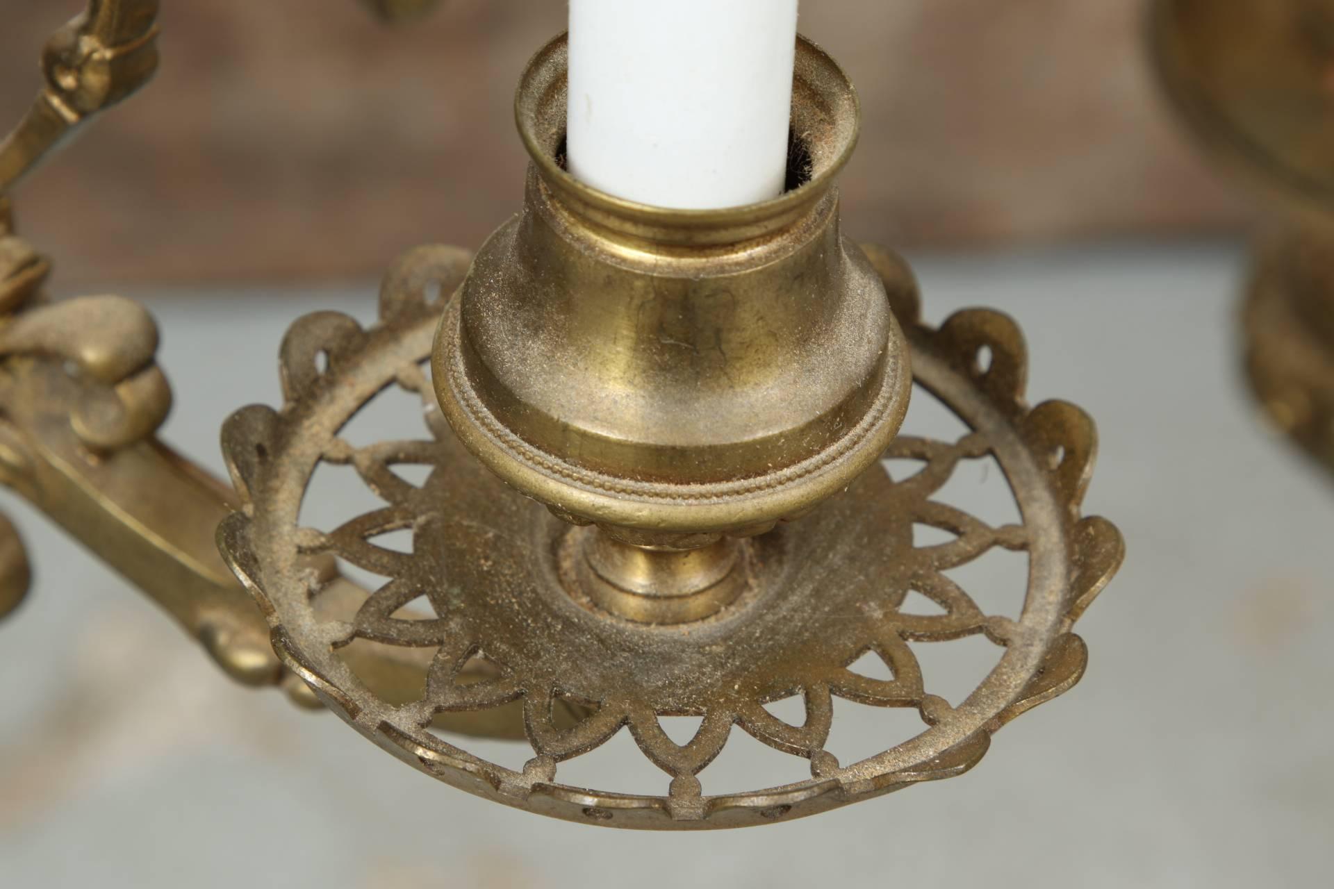 Fine Antique Bronze Light Fixture For Sale 4