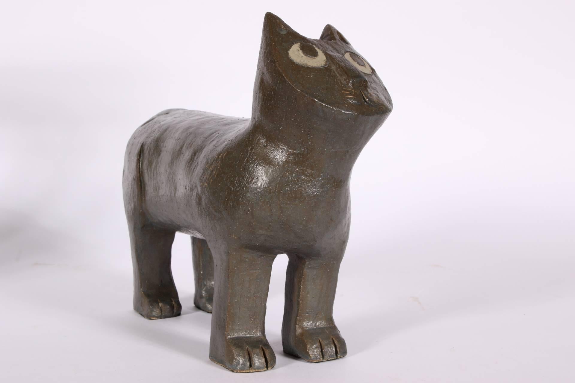American Gloria Maliarik Midcentury Art Pottery Cat
