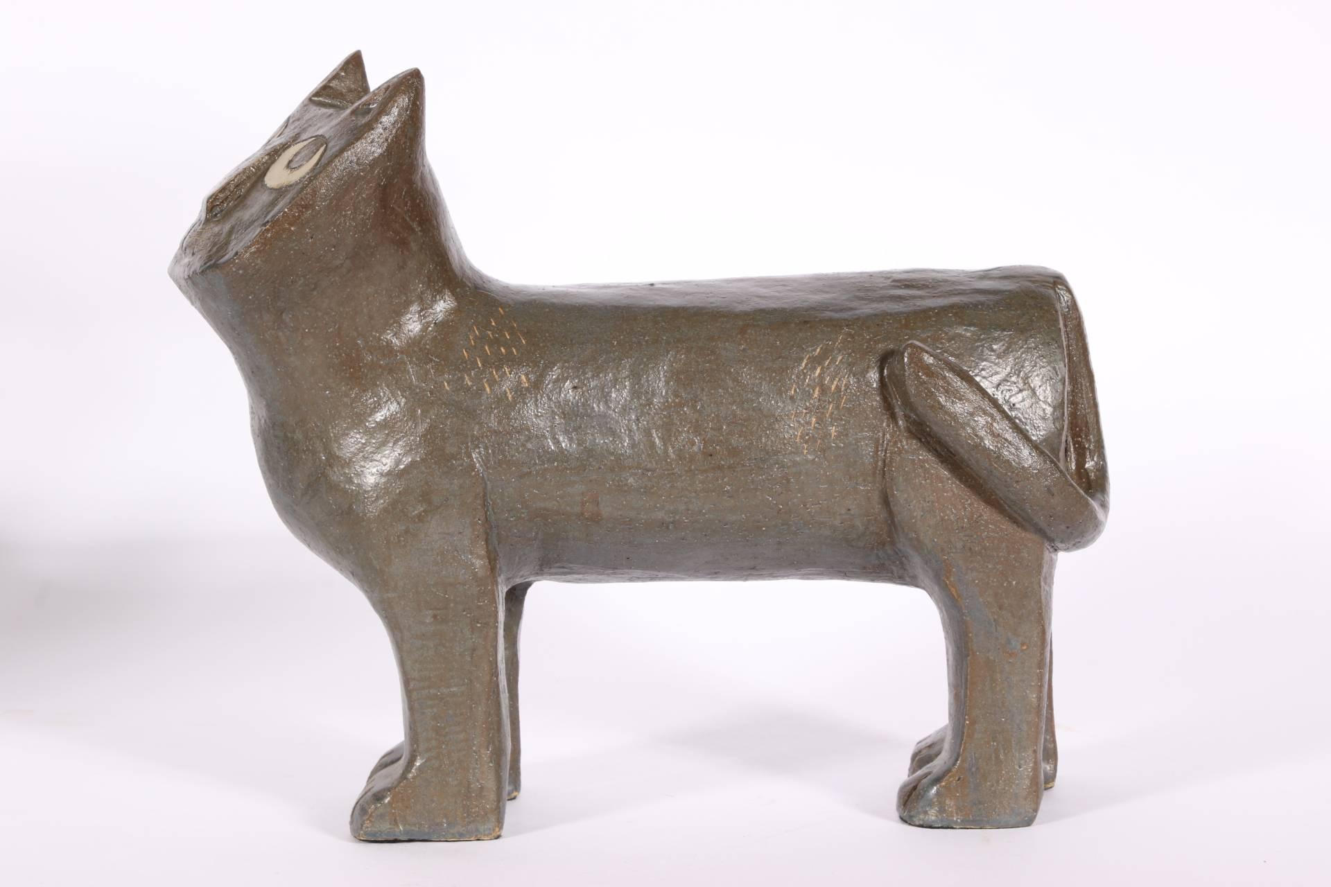 20th Century Gloria Maliarik Midcentury Art Pottery Cat
